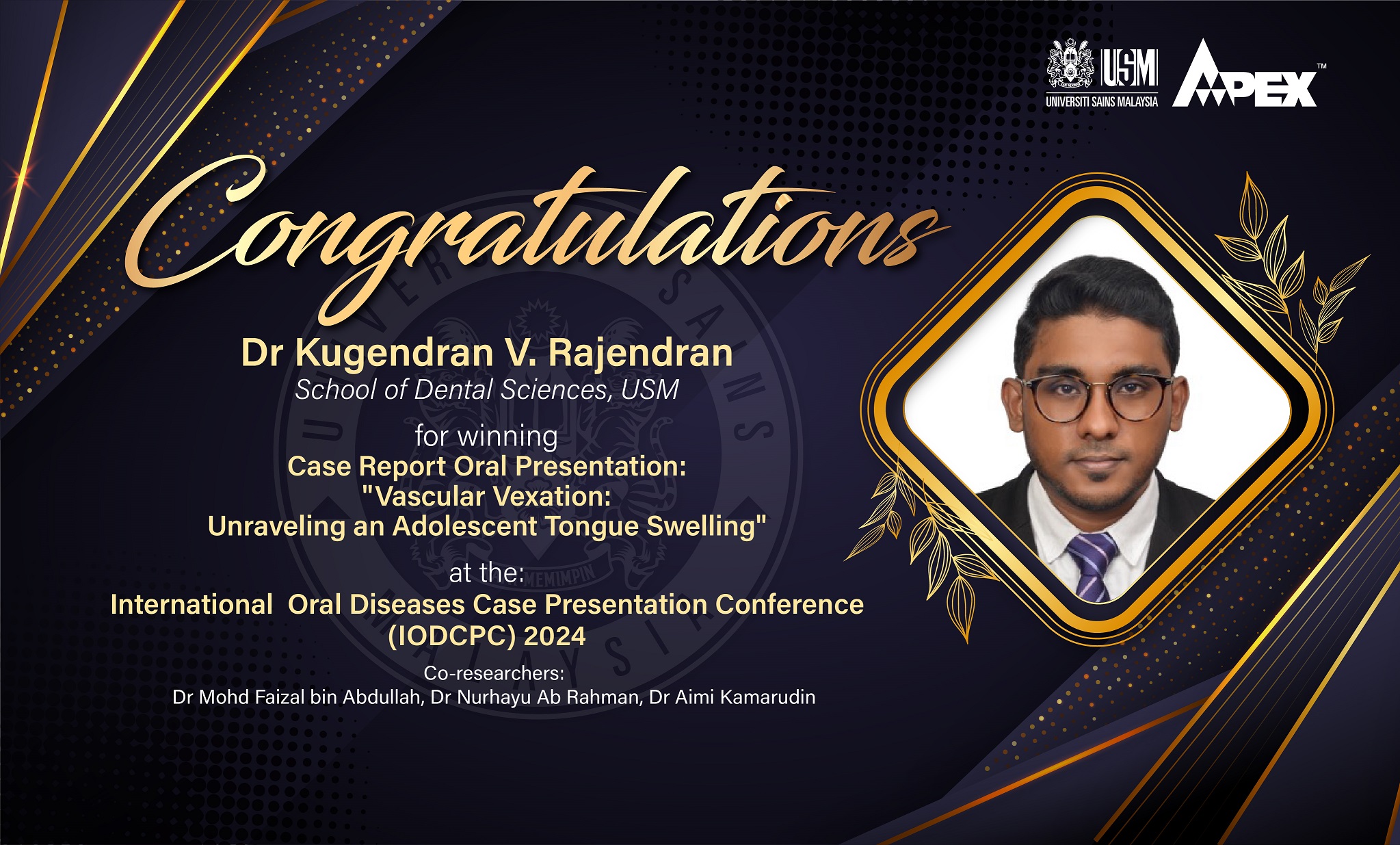 240731 Congratulation Dr Kugendran